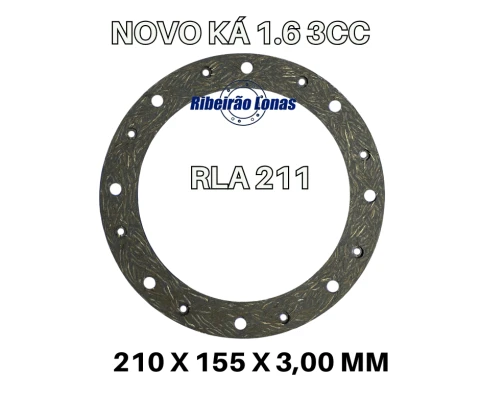 Revestimentos de Embreagens - FORD KA 1.6 NOVO KÁ 210 X 155 X 3,00 MM